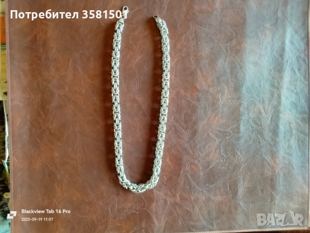 158/Сребърен Синджир Кралска плетка-135грама.🇧🇬, снимка 2 - Колиета, медальони, синджири - 51766642