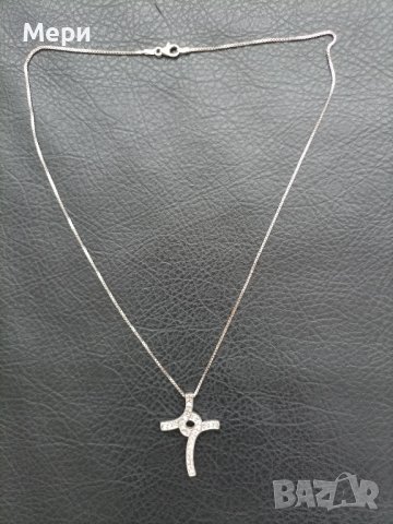 Сребърно колие 40 см., снимка 3 - Колиета, медальони, синджири - 38704189