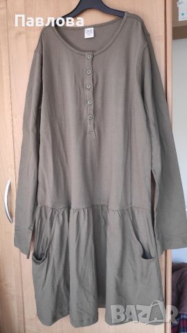 Нова рокля от памук цвят маслено-зелен, снимка 10 - Детски рокли и поли - 35037854