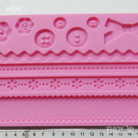 копчета пандела и борд кант ивички ленти и пандела огромен силиконов молд форма за торта фондан, снимка 2 - Форми - 16739706