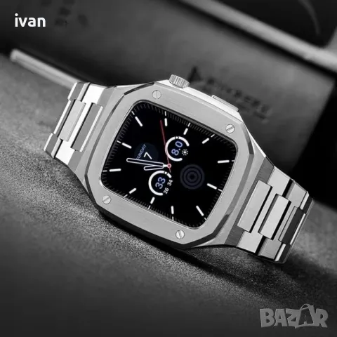 стоманен кейс с верижка за apple watch  серии 8,7,6,5,4 и Se, 44mm, снимка 2 - Калъфи, кейсове - 49984874