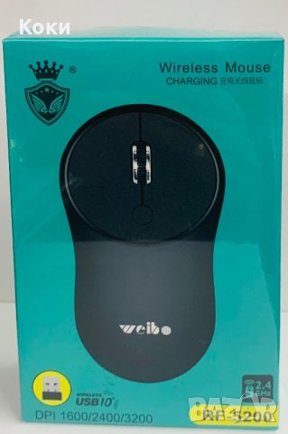 Безжична зареждаща се WIRELESS мишка WEIBO RF-5200, снимка 1 - Клавиатури и мишки - 43777427
