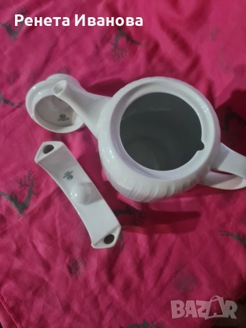 Комплект от стара порцеланова кана и свещник , снимка 4 - Антикварни и старинни предмети - 53278525