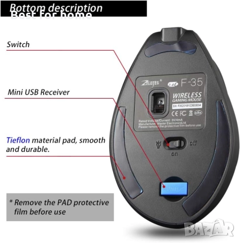 Безжична оптична мишка zelotes, снимка 7 - Клавиатури и мишки - 52415151