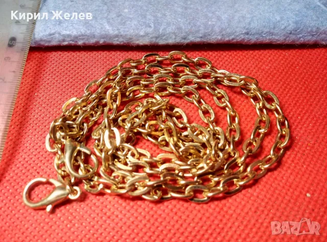 МНОГО КРАСИВА ЗЛАТИСТА ДЪЛГА ВЕРИЖКА от БЛАГОРОДНА СТОМАНА 47404, снимка 5 - Колиета, медальони, синджири - 47336160