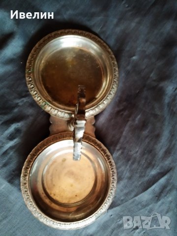 посребрена метална купа, за ядкки арт деко, снимка 4 - Антикварни и старинни предмети - 26293371
