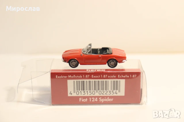 HERPA H0 1/87 FIAT 124 SPIDER МОДЕЛ КОЛИЧКА ИГРАЧКА, снимка 6 - Колекции - 51425943
