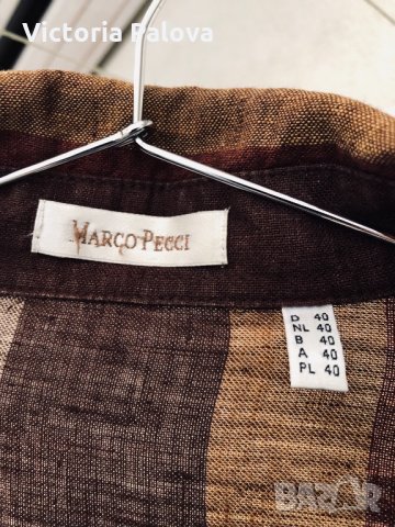 Прекрасна ленена риза MARCO PECCI, снимка 3 - Ризи - 26666039