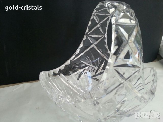 кристална купа кошничка фруктиера бонбониера, снимка 2 - Антикварни и старинни предмети - 26647355
