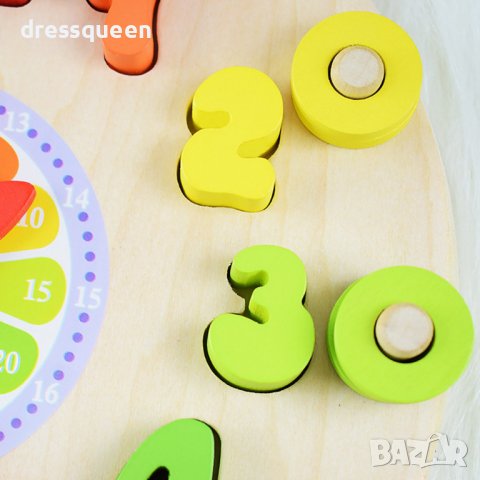 3608 Дървен пъзел във формата на часовник, снимка 4 - Игри и пъзели - 37484796