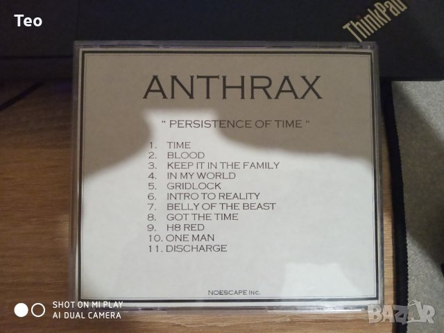 Антракс/Anthrax - Persistence of Time , снимка 2 - CD дискове - 43718056