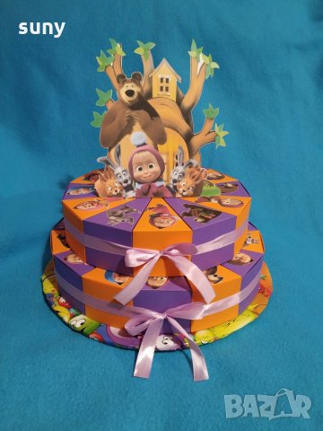 Картонена торта Маша и Мечока, снимка 3 - Други - 27071120