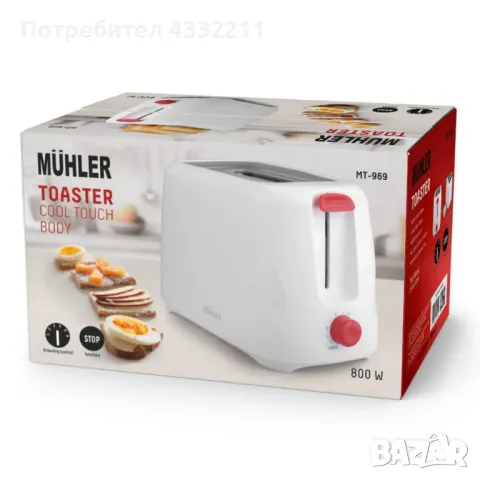 Тостер Muhler MT-969, снимка 3 - Тостери - 49597544