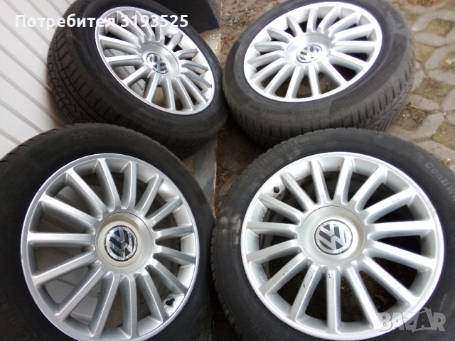 Алуминиеви джанти от Фолксваген 17 цола + зимни гуми, снимка 2 - Гуми и джанти - 53392575