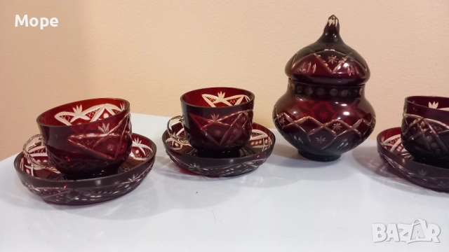 Кристален сервиз червен кристал , снимка 2 - Сервизи - 52458247