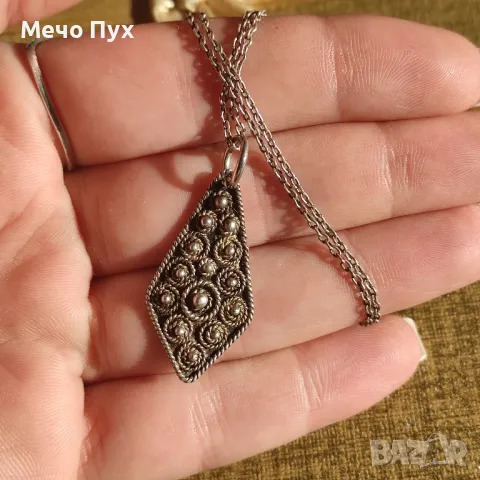 Стар сребърен синджир (330), снимка 3 - Колиета, медальони, синджири - 49051487