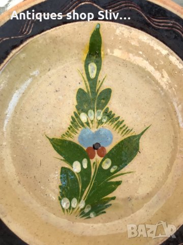 Рисувана керамична чиния №0449, снимка 2 - Антикварни и старинни предмети - 33660615