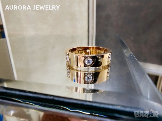 CARTIER Love Rose Gold 6 Diamonds Classic Model Пръстен, снимка 3 - Пръстени - 53238886