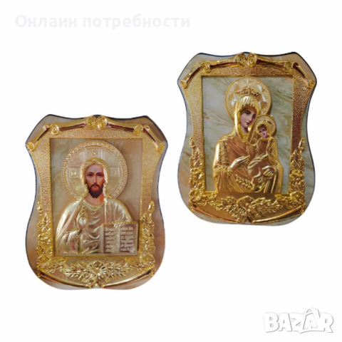 Икона с красиви орнаменти, снимка 2 - Икони - 44878347