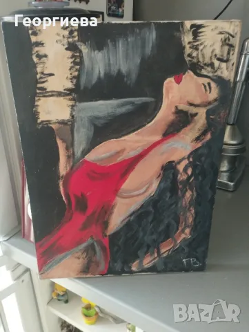 Продавам красива картина " Испанка", снимка 3 - Картини - 49233029