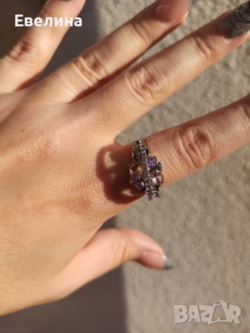 Дамски комплект пръстен и обеци, щампа 925 сребро, снимка 8 - Бижутерийни комплекти - 38154022