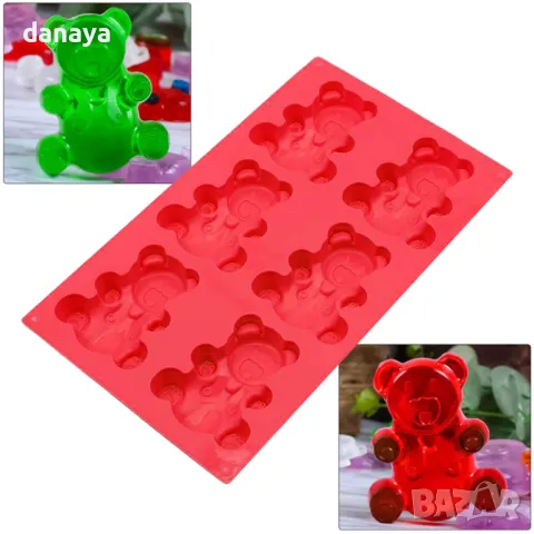760 Силиконова форма за домашни мечета Барни молд за кексчета Барни, снимка 11 - Форми - 48610478