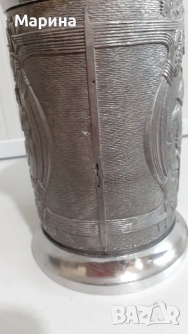 Антична бирена халба от калай 500 мл,  Antik*Vintage #61, снимка 6 - Антикварни и старинни предмети - 53393799