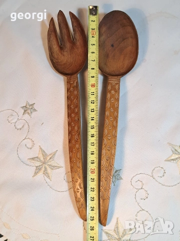 ретро дървени прибори за хранене дърворезба 34/1, снимка 7 - Декорация за дома - 53568338