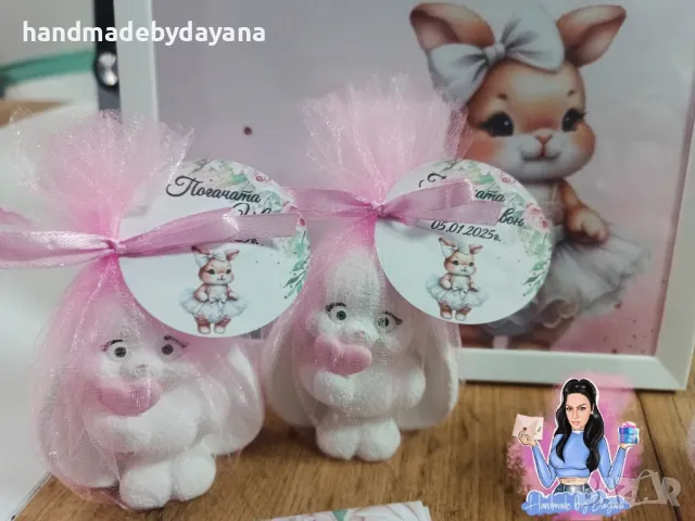 Подаръци за гости - зайче, снимка 4 - Ръчно изработени сувенири - 48593110