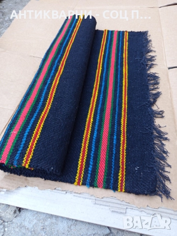 Соц Стара Ръчно Тъкана Двустранна Черга Пътика 250см./75см. , снимка 7 - Антикварни и старинни предмети - 51738440