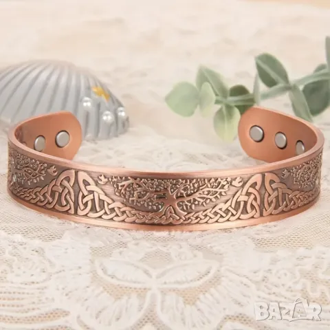 Медна магнитна гривна, снимка 7 - Гривни - 49745274