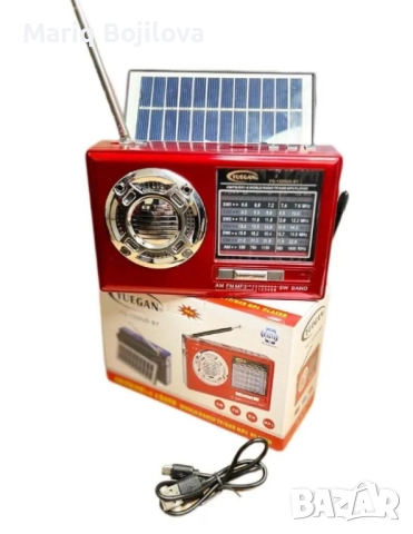 Мултифункционално радио, Bluetooth, USB, Слънчево зареждане, снимка 5 - Други - 51535075