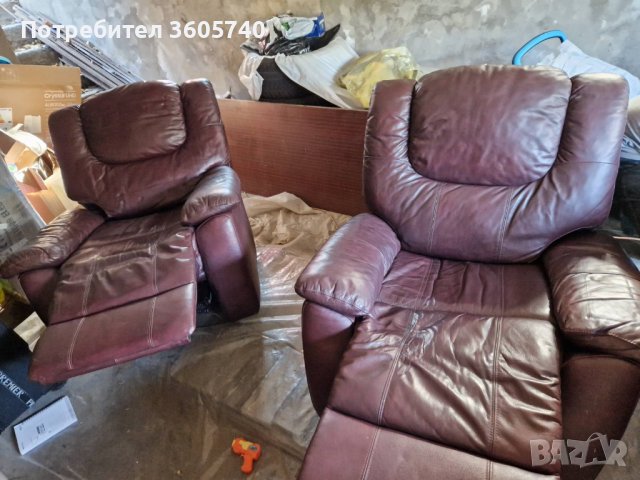 Диван с два фотьойла с релакс механизъм, снимка 5 - Дивани и мека мебел - 43746715