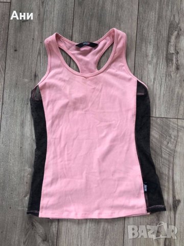 Спортен розов потник с дантела HKMX