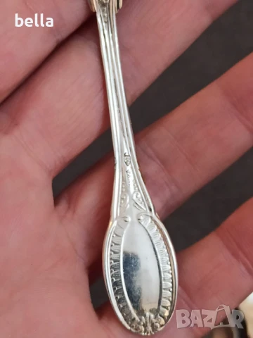 Сребърни стари лъжички за кафе 5 броя ,проба 800 с маркировки ,50 грама , снимка 3 - Антикварни и старинни предмети - 50840475
