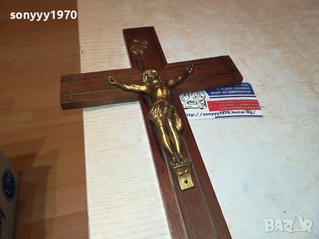 КРАСИВ КРЪСТ ОТ ФРАНЦИЯ 36Х19СМ 0612230749, снимка 3 - Антикварни и старинни предмети - 43292262