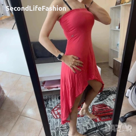 Рокля без ръкави Guess асиметрична розова размер S произведена в САЩ, снимка 4 - Рокли - 53221749