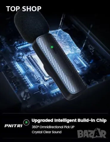 Нов Безжичен лаважен микрофон за iPhone/Android за видео и стрийминг, снимка 8 - Микрофони - 49335245