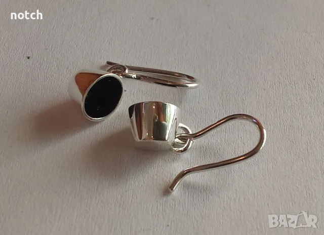 Сребърни обеци "чашки", снимка 4 - Обеци - 49770349