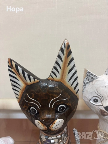 Котка от дърво . Намалени с дефект !, снимка 3 - Статуетки - 49138439