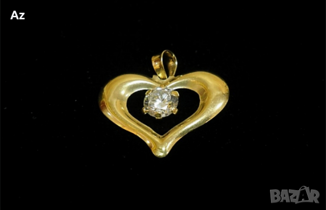 Златна висулка Сърце , снимка 2 - Колиета, медальони, синджири - 36466036
