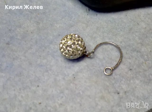 КРАСИВА ЕМАЙЛИРАНА СРЕБЪРНА АРТ ВИСУЛКА СРЕБРО ВИСОКА ПРОБА с ИСКРЯЩИ КРИСТАЛЧЕТА 49234, снимка 4 - Колиета, медальони, синджири - 49606228