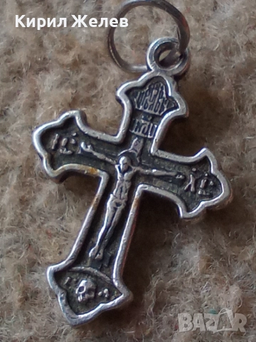 Старо сребърно кръстче 20522, снимка 7 - Колиета, медальони, синджири - 52360175