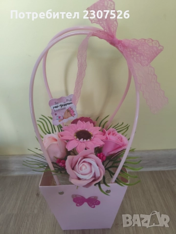 Кошнички с цветя , снимка 5 - Изкуствени цветя - 51584242