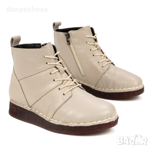 Дамски боти от естествена кожа в черно с цип и връзки , снимка 9 - Дамски боти - 51963803