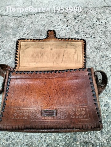 Стара дамска чанта от естествена кожа, снимка 5 - Антикварни и старинни предмети - 43685018