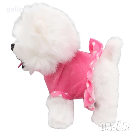 Интерактивно плюшено кученце с дистанционно – бяло с розова рокличка 🐶, снимка 3 - Електрически играчки - 52691919
