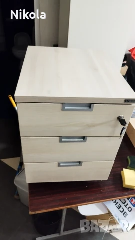 Шкафче за бюро на колела - контейнер със заключване 41,5/50/56см