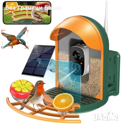 Нова Хранилка с камера за наблюдение на птици 2K, водоустойчива и умна, снимка 9 - IP камери - 52698645