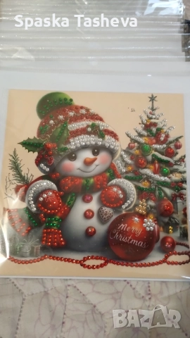 Коледни диамантени картички , снимка 4 - Декорация за дома - 52306814